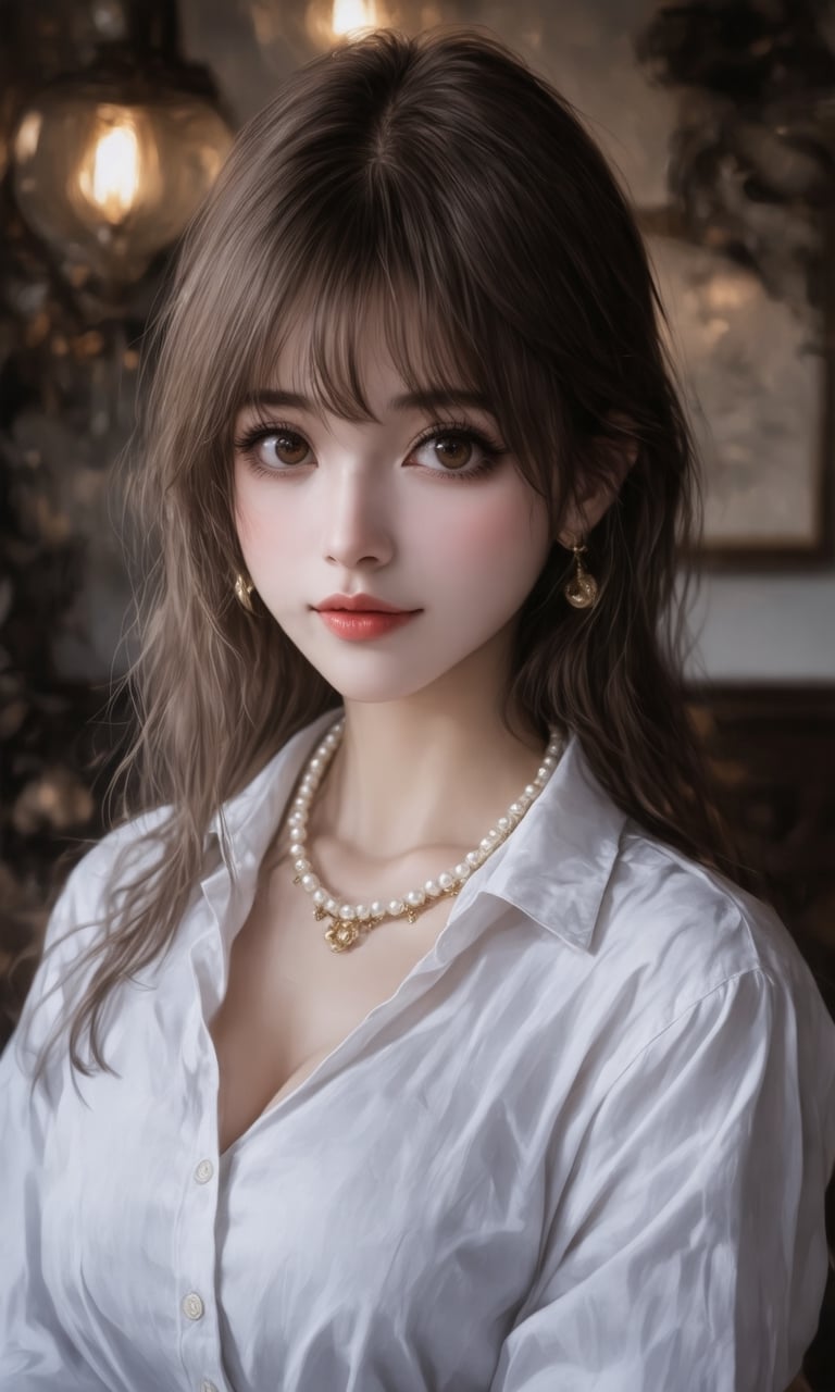 cute girl,  Straight bangs,  blushed by user_809948703933703819 on Tensor.Art