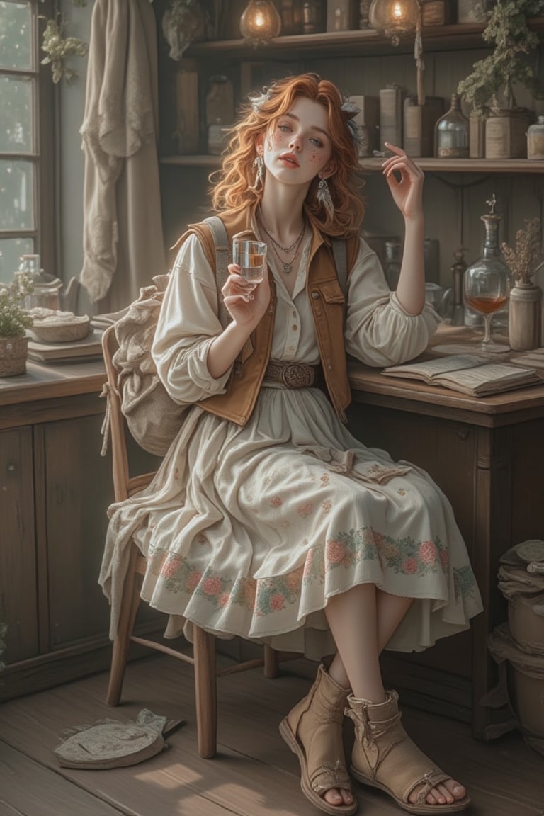 Sophie-Mireth is 22 years old,  redhead,  with freckles on her face by AD ASTRA PER ASPERA on Tensor.Art