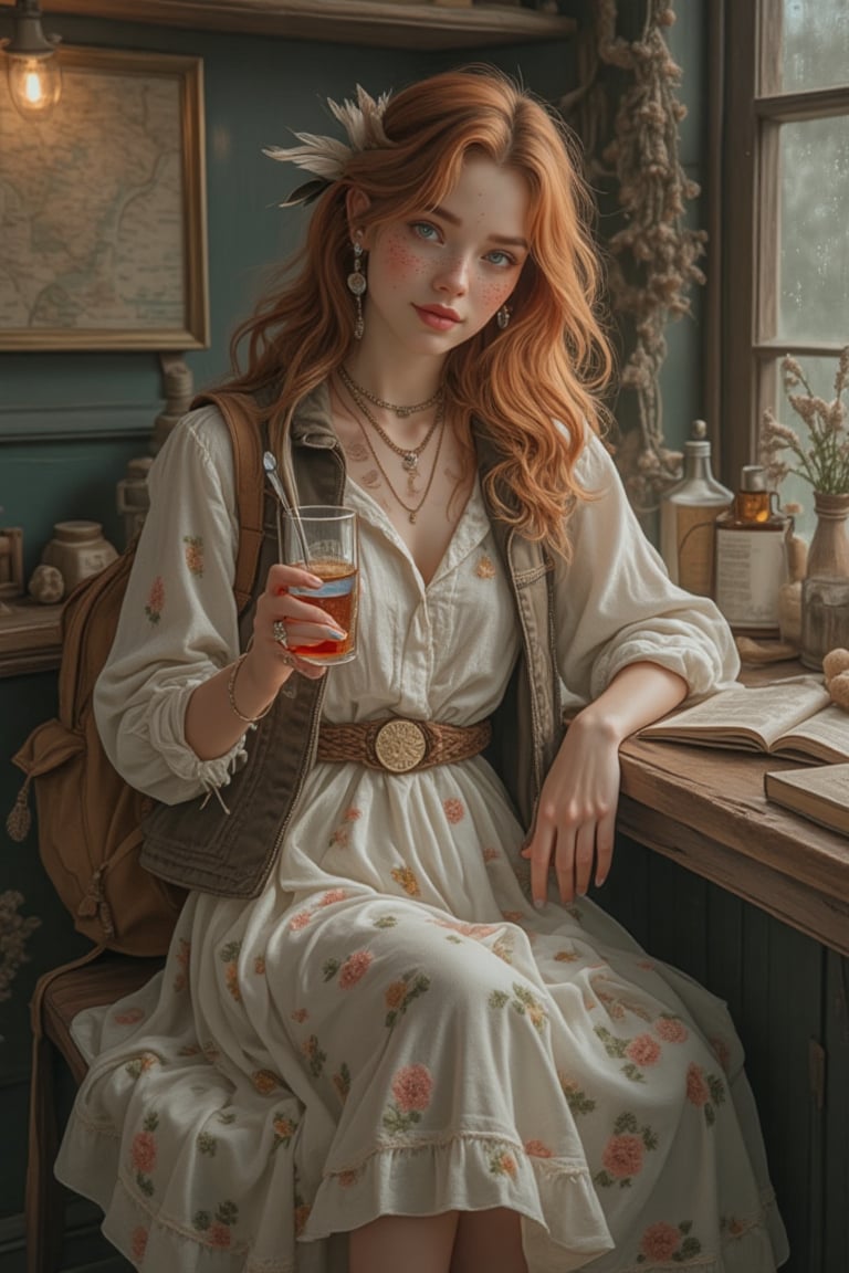 Refined prompt: Sophie-Mireth is 22 years old,  redhead,  with freckles on her face by AD ASTRA PER ASPERA on Tensor.Art