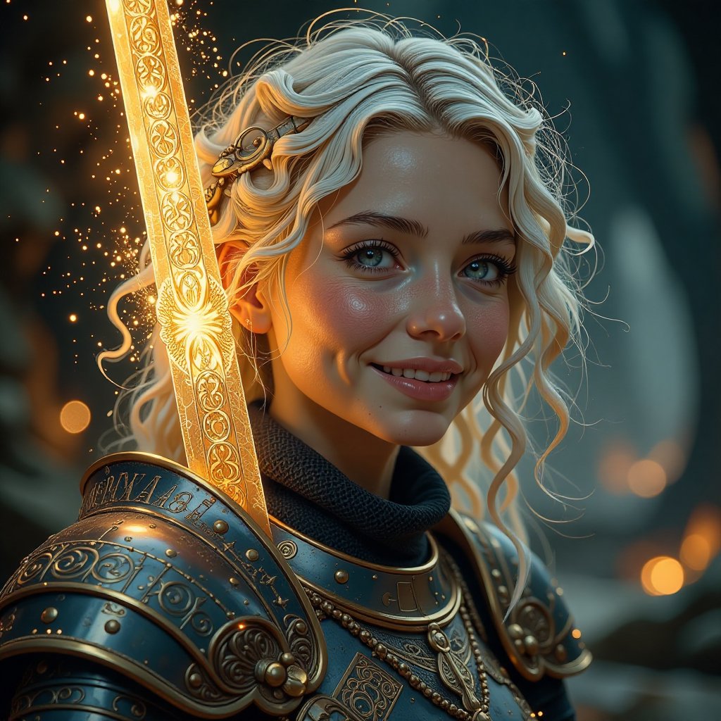 illuminate half of the model's face and creating dramatic chiaroscuro effects,  white hair,  curly hair by user_8128795380...