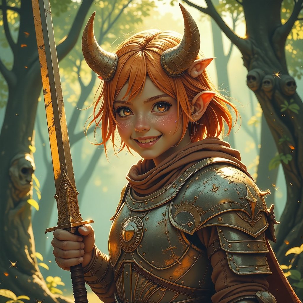 lens flare,  orange hair,  bob cut by user_812879538077001864 on Tensor.Art