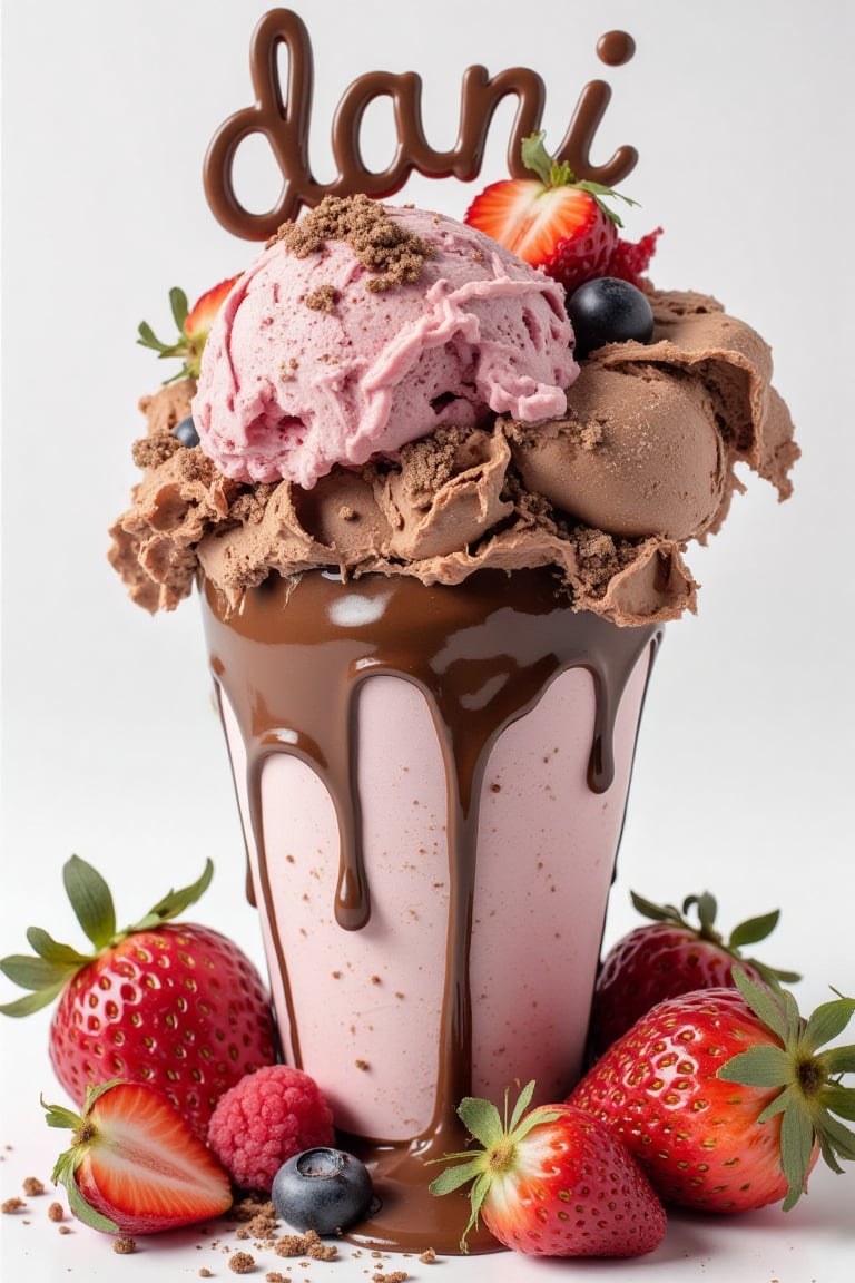 artistic graphic,  concept art photography: ice cream cup,  it tastes like chocolate covered with Strawberry by D_d on Ten...