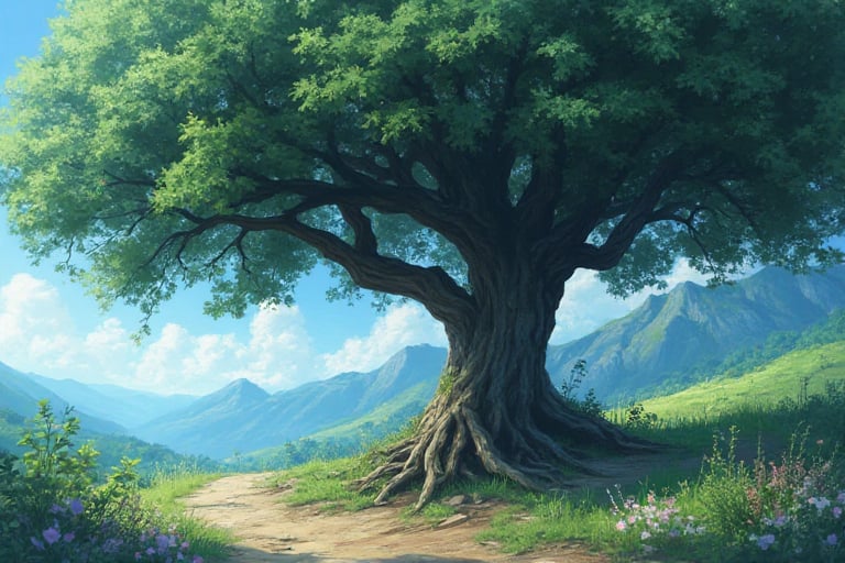tree,  art style anime,  full potrait by KING on Tensor.Art