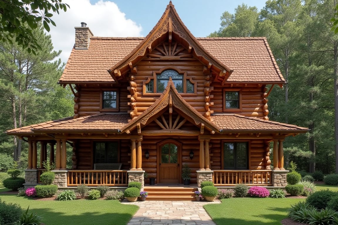 Solid wood carved house by user_818969307781434571 on Tensor.Art
