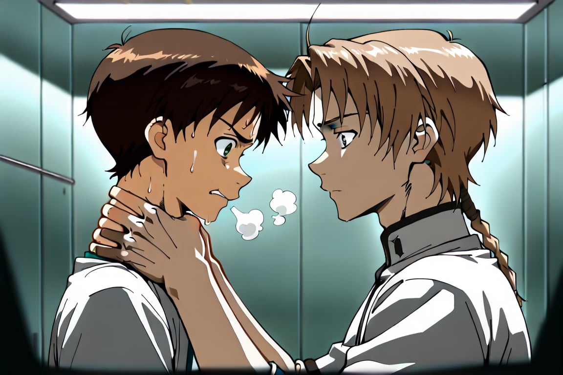 Side view,  2boys,  Shinji and Rudeus by Adamsapple_Houjie喉结 on Tensor.Art