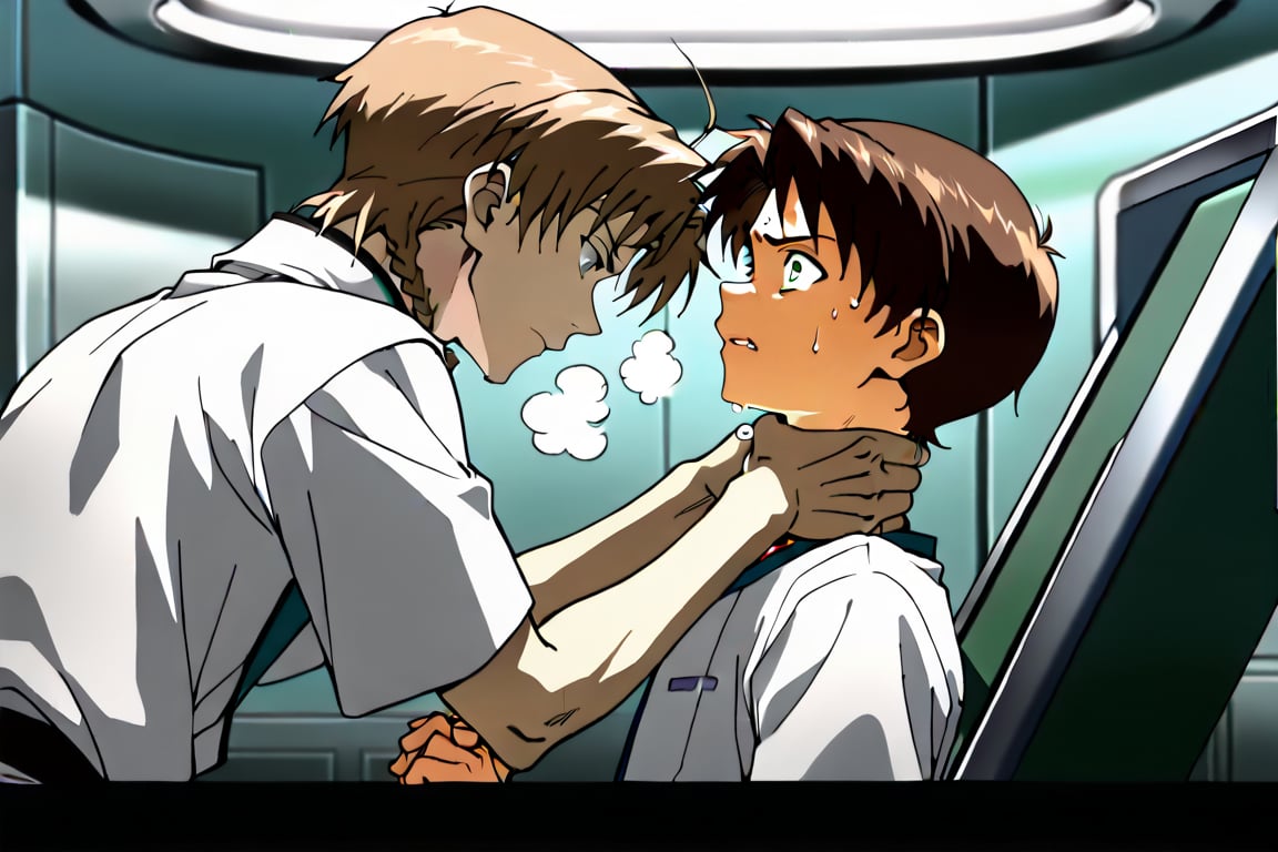 Side view,  2boys,  Shinji and Rudeus by Adamsapple_Houjie喉结 on Tensor.Art