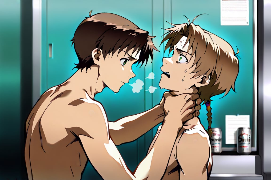 Side view,  2boys,  Shinji and Rudeus by Adamsapple_Houjie喉结 on Tensor.Art