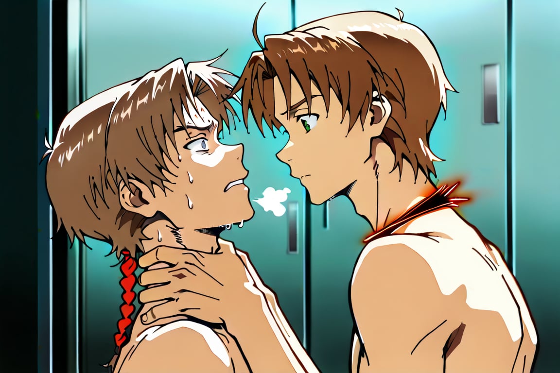 Side view,  2boys,  Shinji and Rudeus by Adamsapple_Houjie喉结 on Tensor.Art