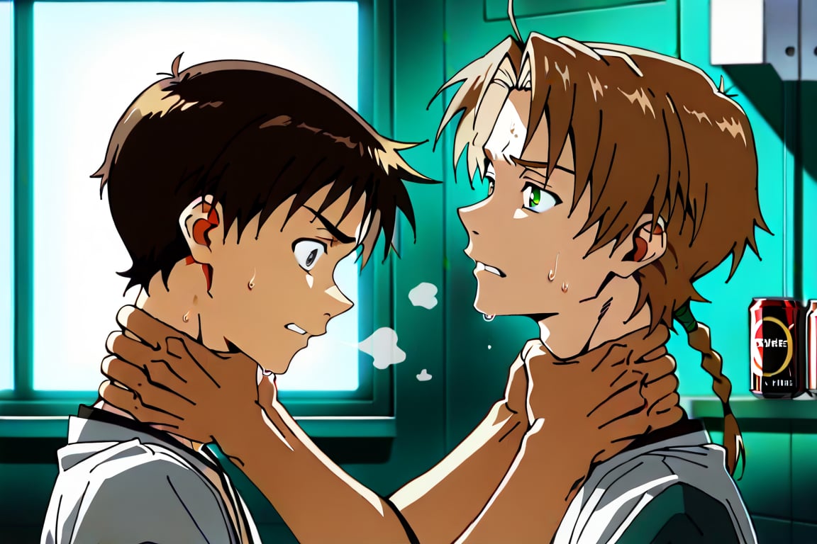 Side view,  2boys,  Shinji and Rudeus by Adamsapple_Houjie喉结 on Tensor.Art