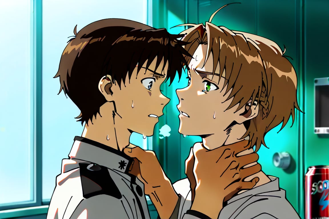 Side view,  2boys,  Shinji and Rudeus by Adamsapple_Houjie喉结 on Tensor.Art