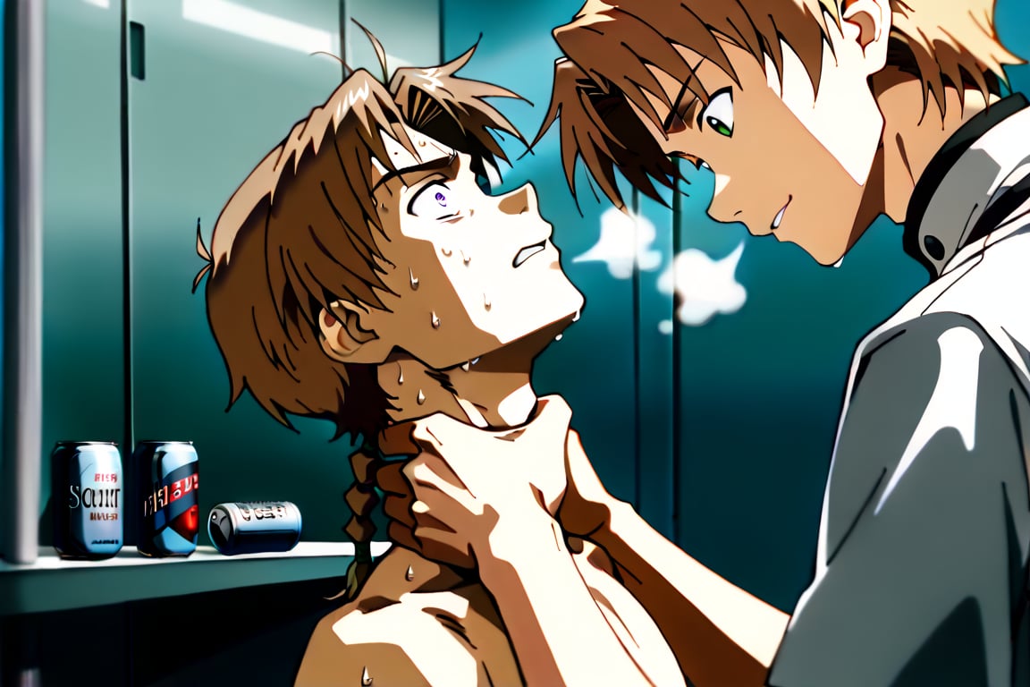 Side view,  2boys,  Shinji and Rudeus by Adamsapple_Houjie喉结 on Tensor.Art