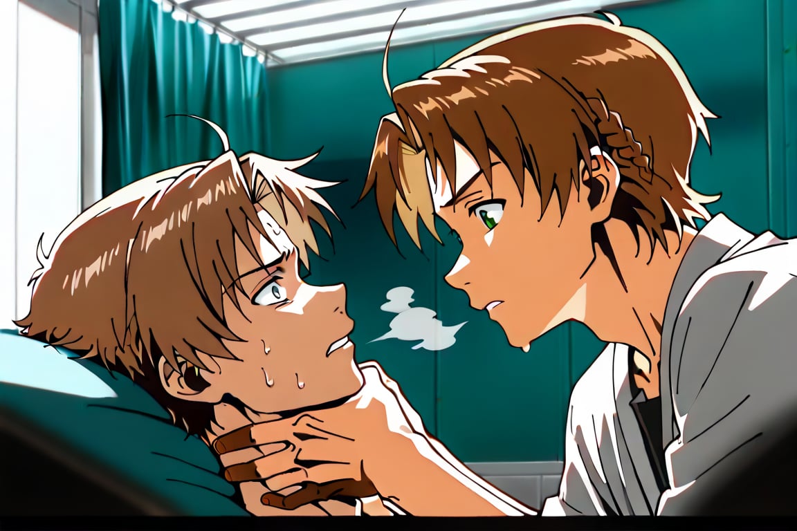 Side view,  2boys,  Shinji and Rudeus by Adamsapple_Houjie喉结 on Tensor.Art