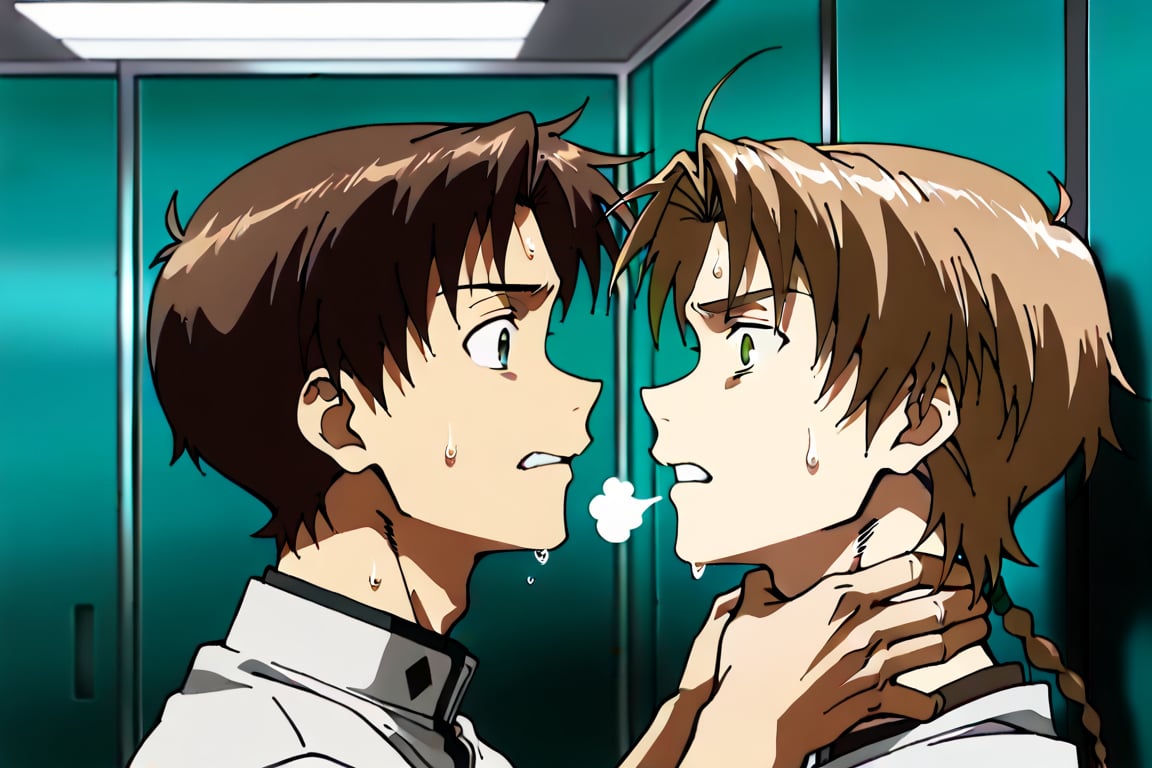 Side view,  2boys,  Shinji and Rudeus by Adamsapple_Houjie喉结 on Tensor.Art