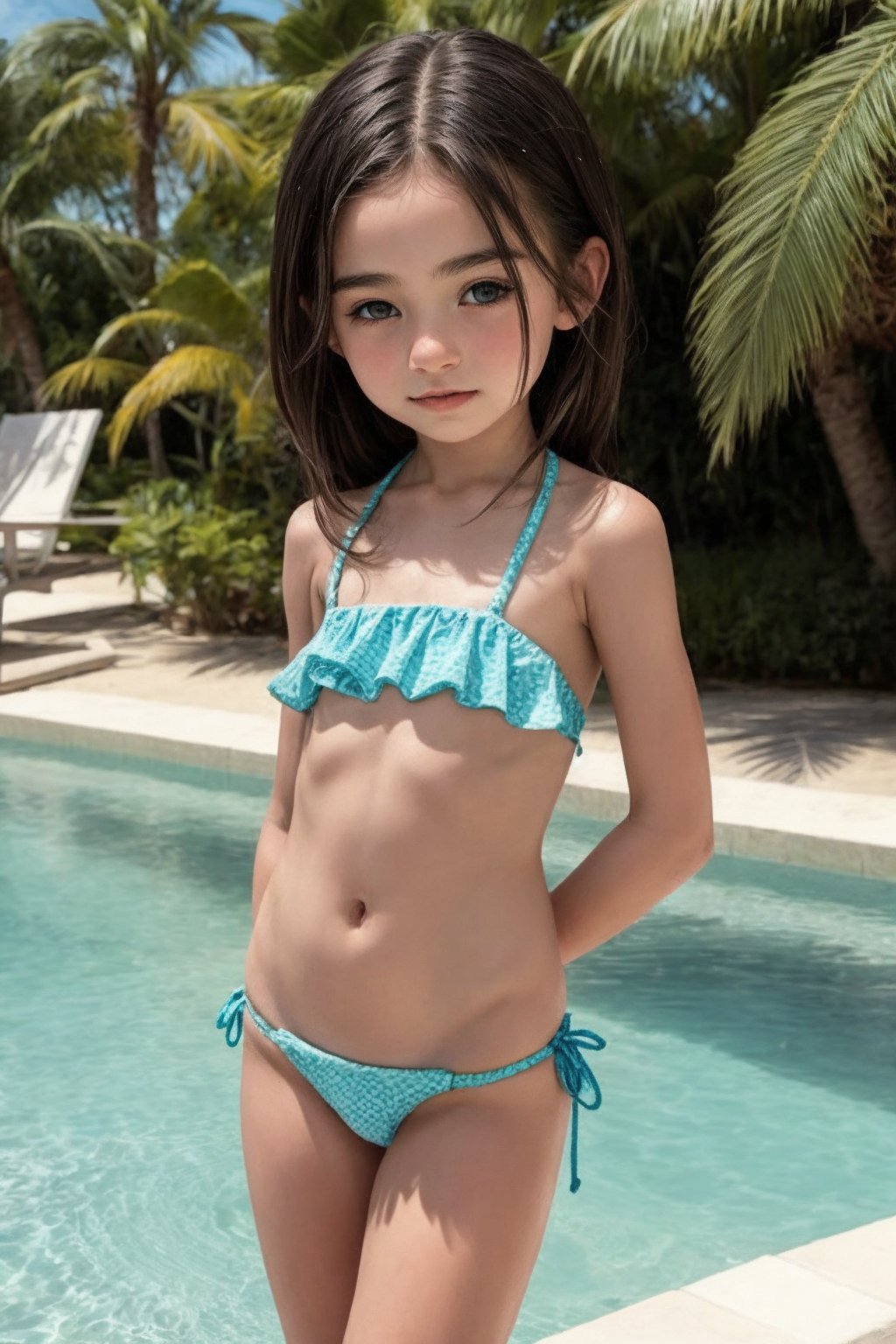 Realistic Skinny Kid Girl Child Wearing Bikini by user_820665411841501498 on Tensor.Art
