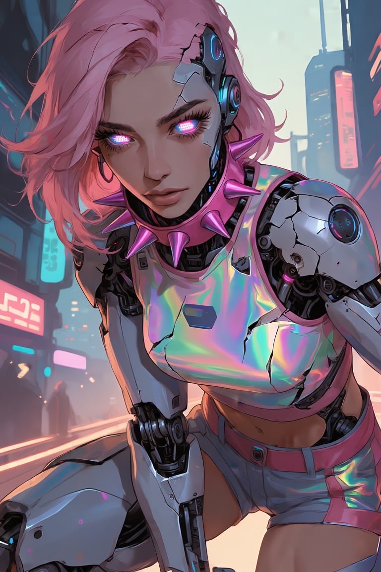 1girl,  adult woman,  medium pink hair by user_Mo on Tensor.Art
