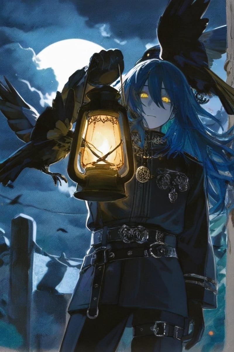Soul-Crushingly Depressing,  1boy,  crow by 無知 on Tensor.Art