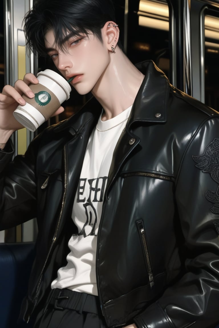 1man,  A handsome young man with a clear and gentle face and shiny skin,  solo by Zecxn on Tensor.Art