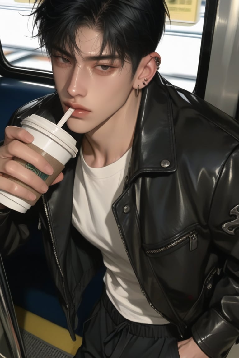 1man,  A handsome young man with a clear and gentle face and shiny skin,  solo by Zecxn on Tensor.Art