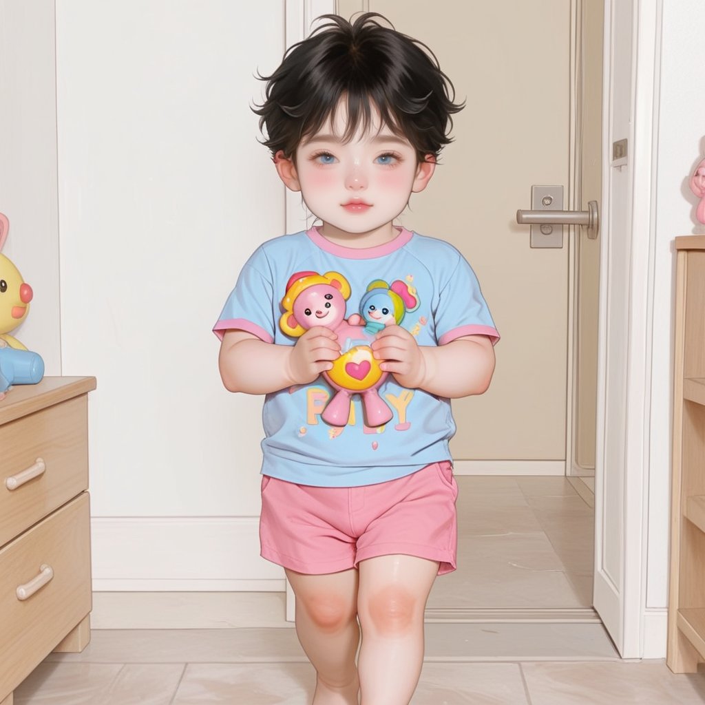 solo,  young boy,  looking at viewer by Lady on Tensor.Art