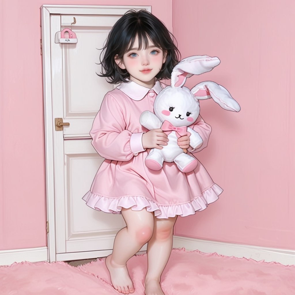 "Solo young girl,  around 3 years old,  short black hair by Lady on Tensor.Art