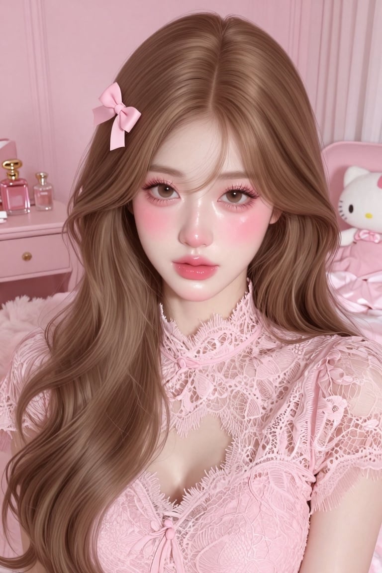 A single young woman,  ultra-detailed,  soft Korean ulzzang style. She has long by Lady on Tensor.Art