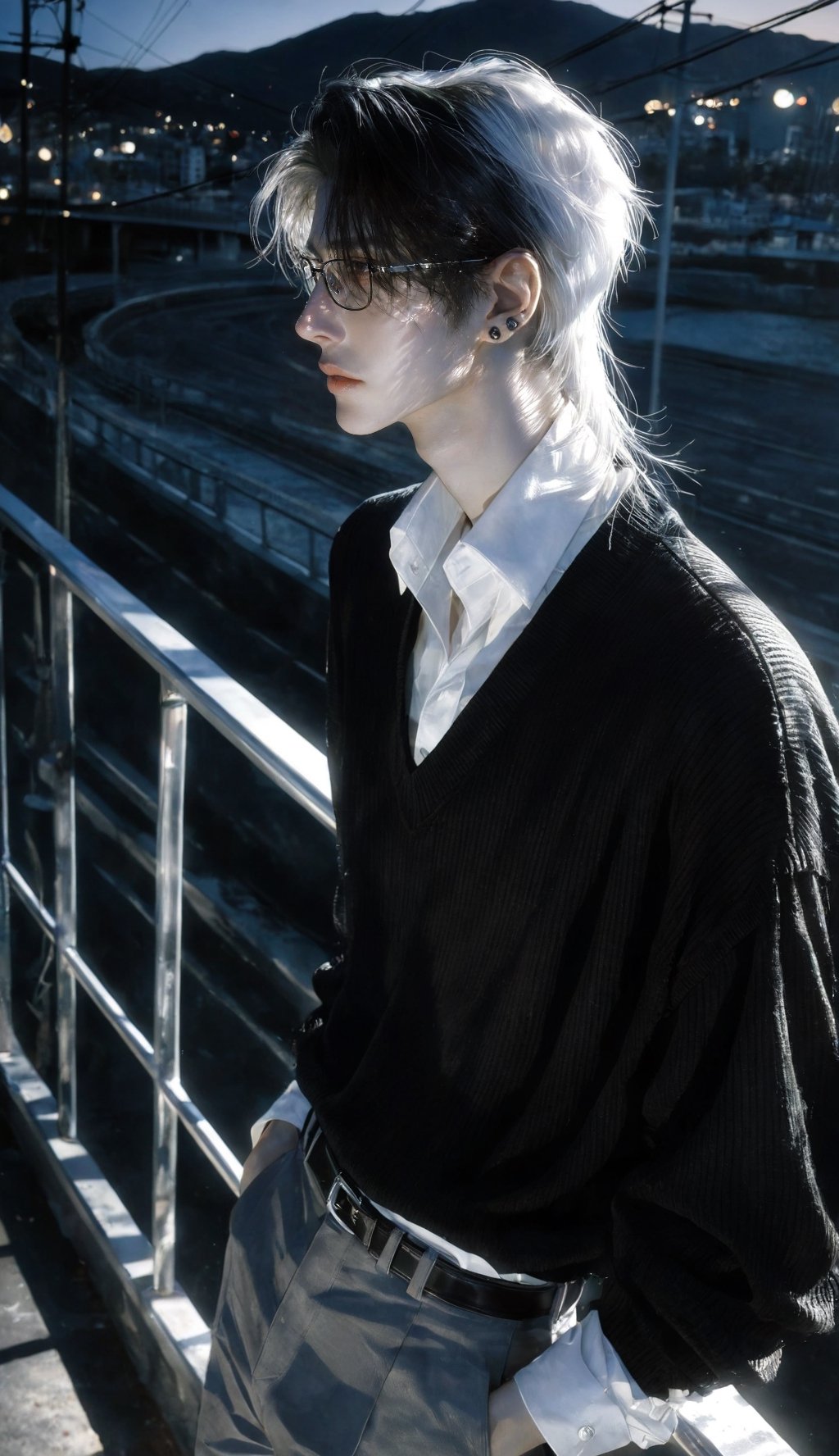 1man,  looking afar,  mullet hair by Iris s on Tensor.Art