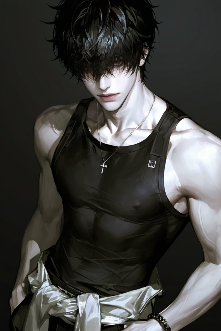 (((1man))),  short hair,  simple background by Iris 𝓡𝓸𝔁𝓪𝓷𝓷𝓮  on Tensor.Art