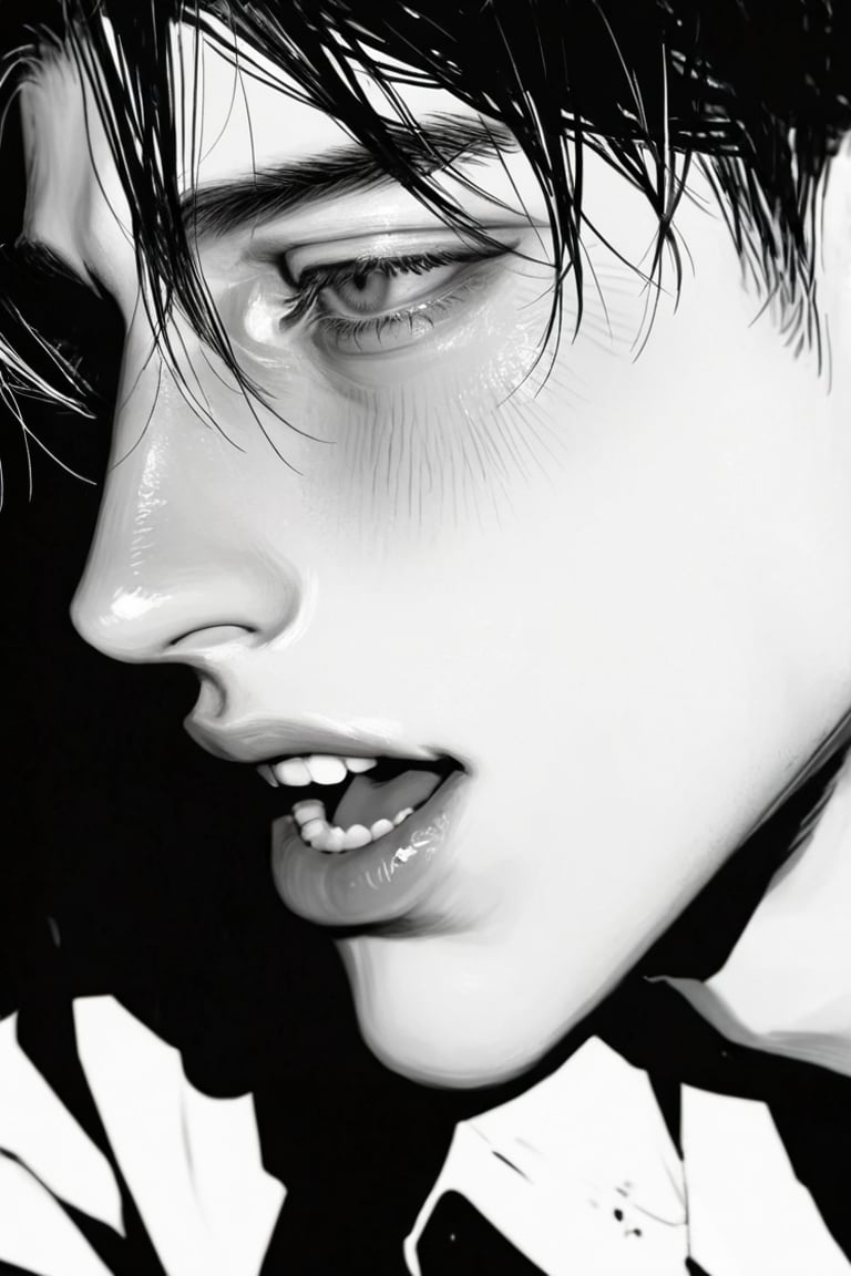 solo,  open mouth,  shirt by Iris 𝓡𝓸𝔁𝓪𝓷𝓷𝓮  on Tensor.Art