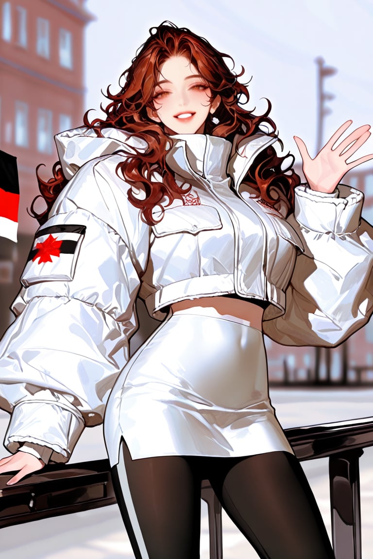 1girl,  winter supporter,  wavy auburn hair by Rawikarn on Tensor.Art