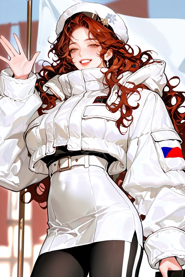 1girl,  winter supporter,  wavy auburn hair by Rawikarn on Tensor.Art