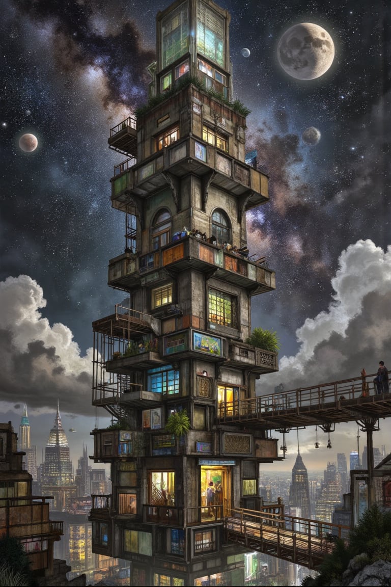 SURROUNDED BY STARS OF GALAXIES AND PLANETS ,  Surrealism,  Cyberpunk by user_847916600299390282 on Tensor.Art
