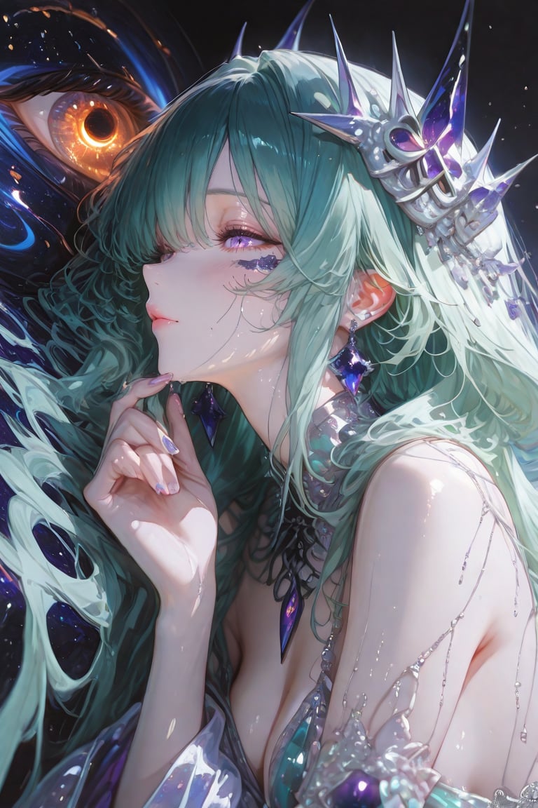 1girl,  upper body,  cosmic archer floating in deep shadow void by Jerre on Tensor.Art