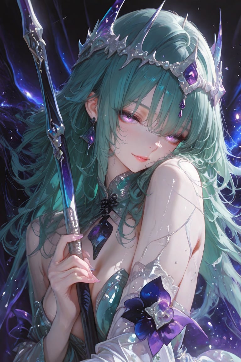 1girl,  upper body,  cosmic archer floating in deep shadow void by Jerre on Tensor.Art
