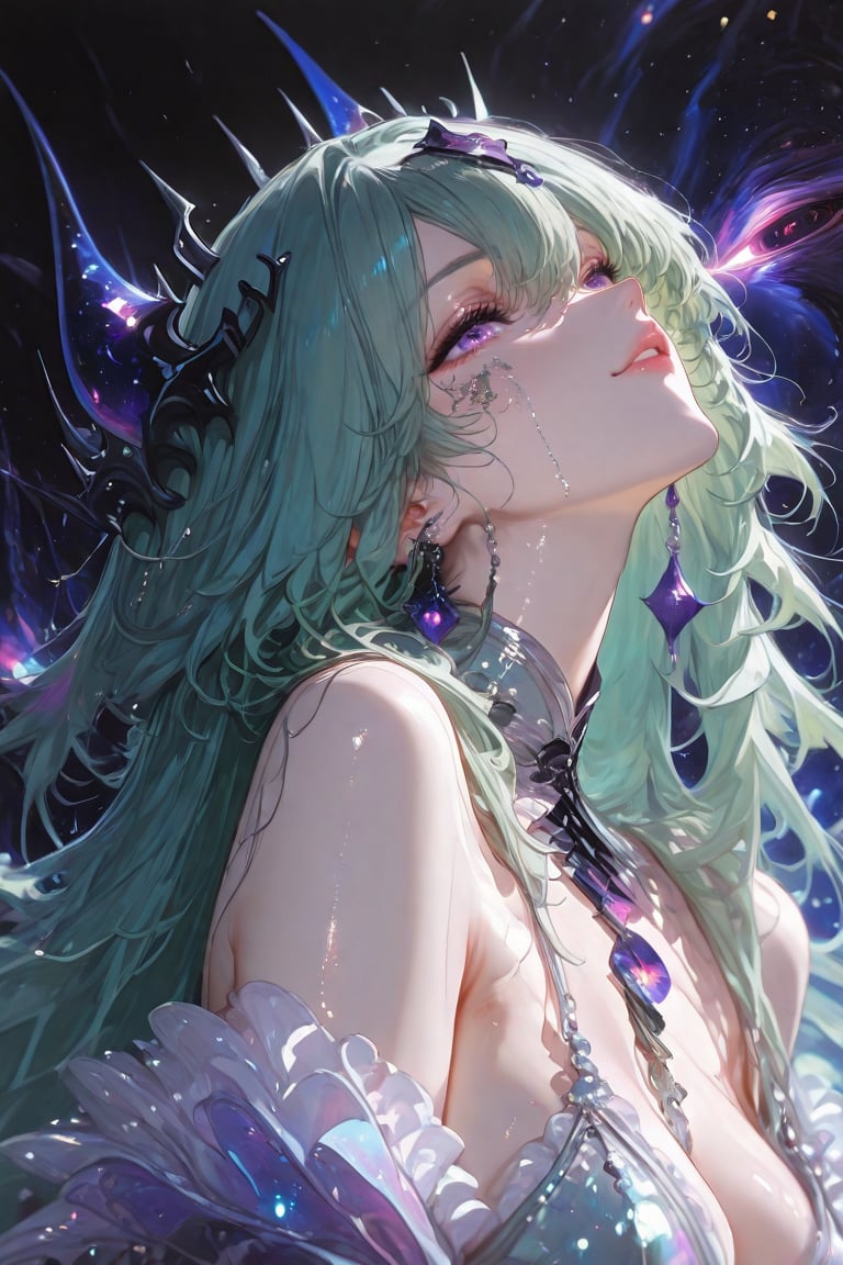1girl,  upper body,  cosmic archer floating in deep shadow void by Jerre on Tensor.Art