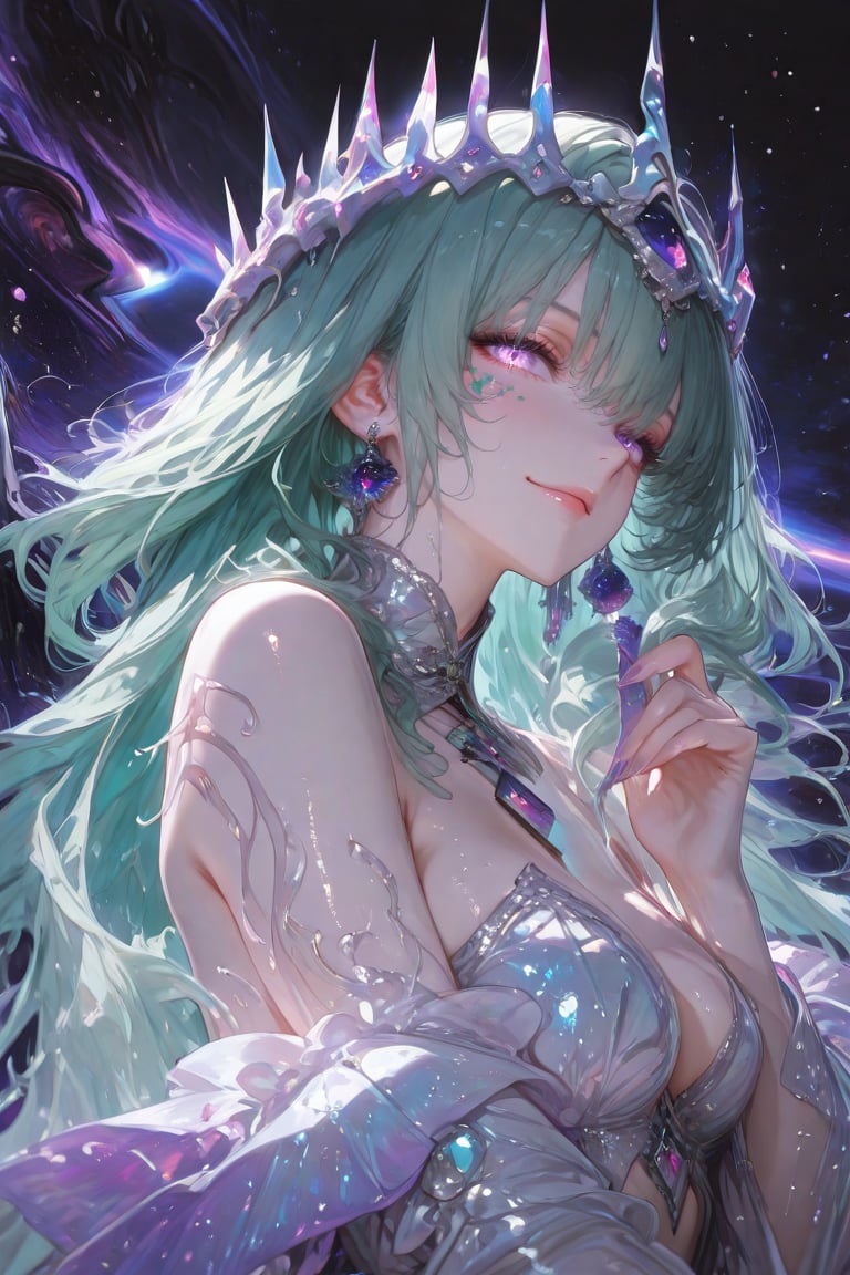 1girl,  upper body,  cosmic archer floating in deep shadow void by Jerre on Tensor.Art