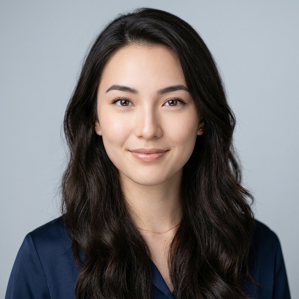 Professional studio portrait of a young woman,  a descendant of Indonesian and Chinese parent,  heart face shape by jarlba...