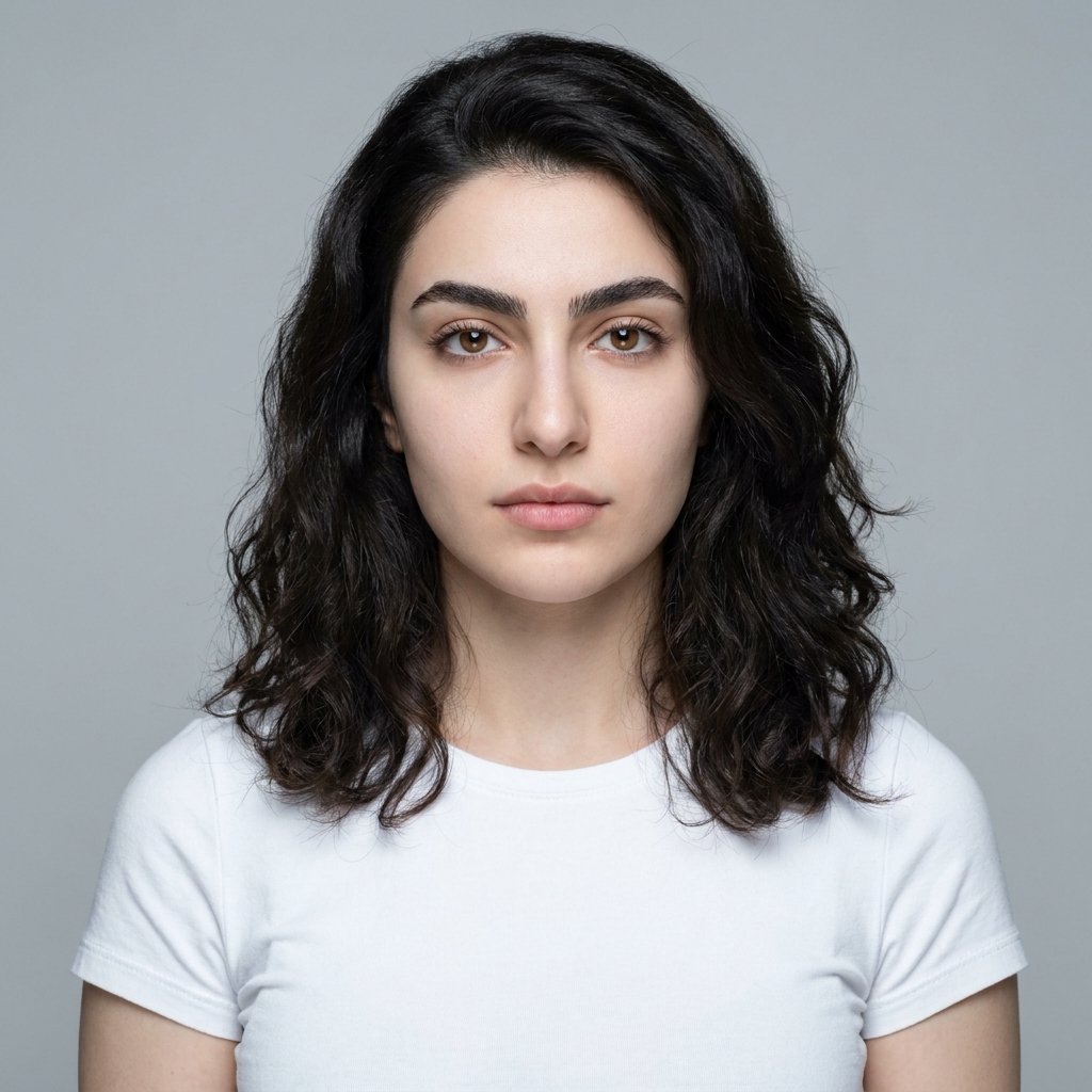 Professional studio portrait of a 20 years old,  Middle East beautiful girl,  with soft oval face shape by jarlbalgruuf on...