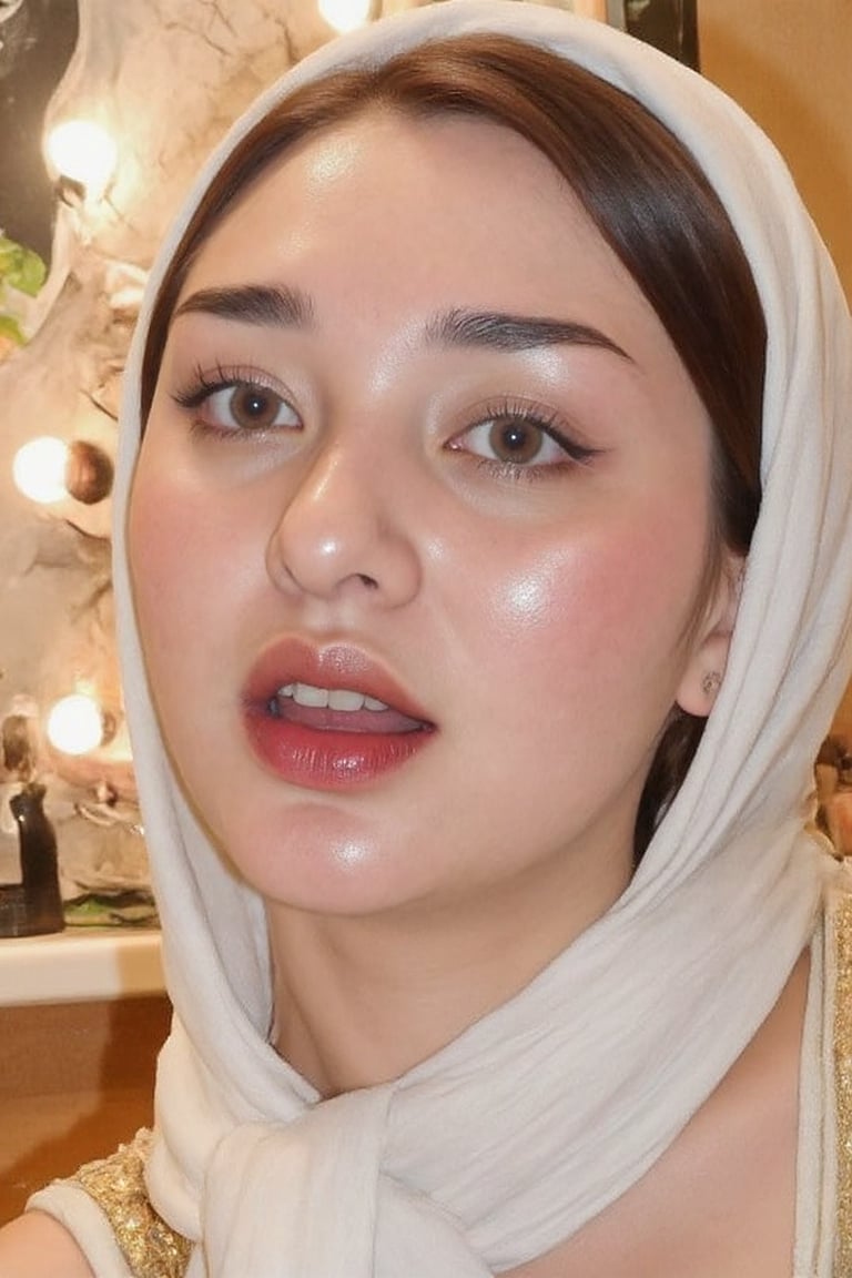 A mesmerizing extreme close-up of one side of a beautiful face,  the most beautiful girl in the world. Her piercing black...