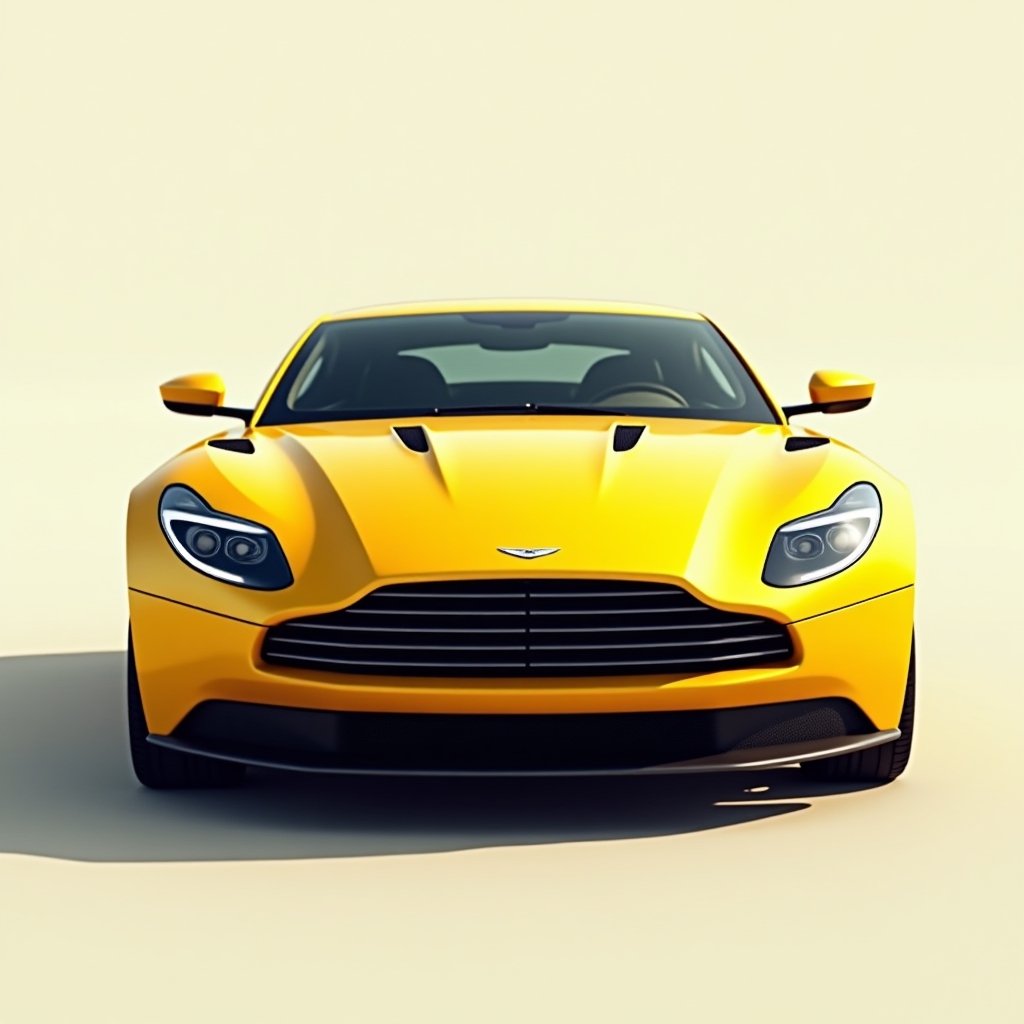 2010 yellow Aston Martin db11,  front_view,  simple background by Nobula15 on Tensor.Art