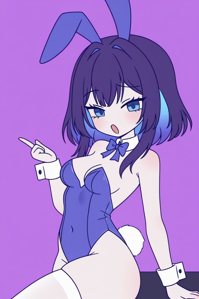 bare shoulders,  dark violet hair ,  blue inner hair by Nobula15 on Tensor.Art