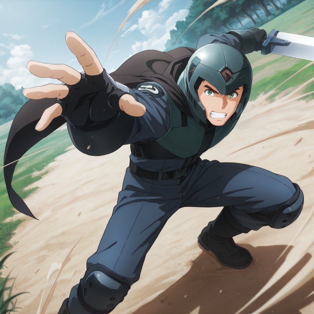 solo,  1boy,  Saijou Leonhart by ☺ on Tensor.Art