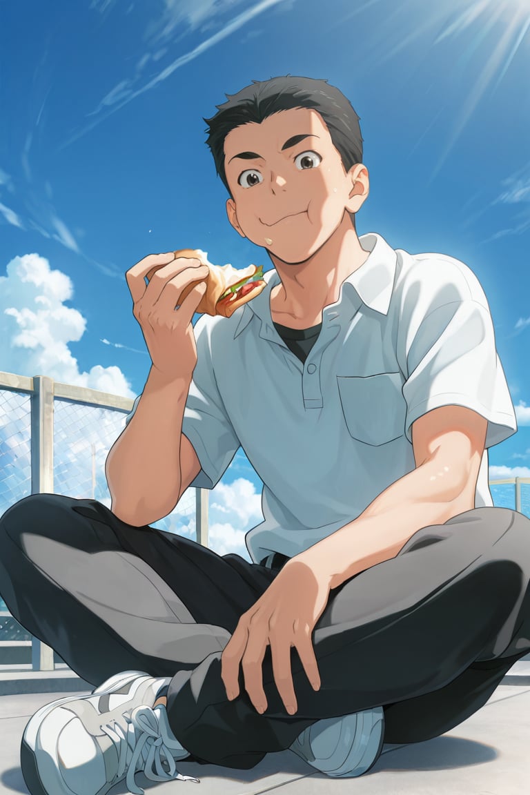Kouichirou Sugiyama,  very short hair,  black hair by ☺ on Tensor.Art