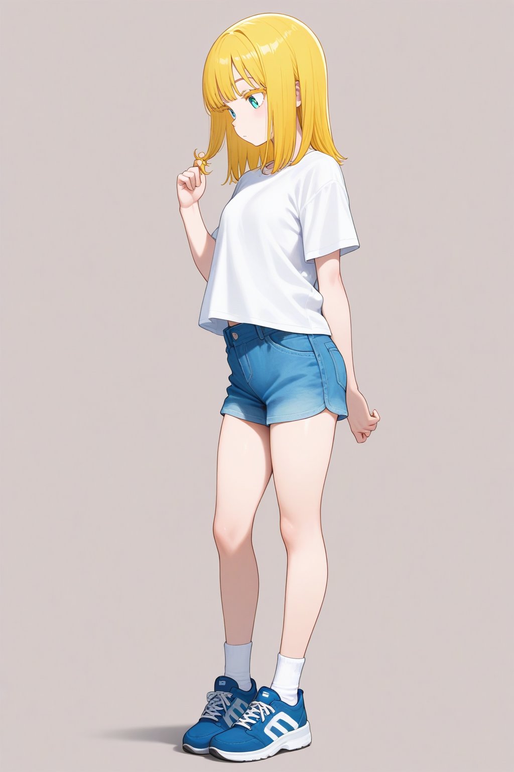 Twirling hair,  1girl,  medium hair by 幽鬼処刑人２年目 on Tensor.Art