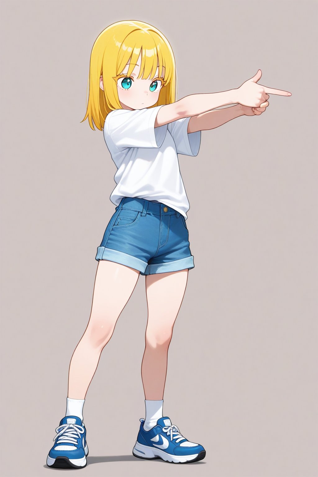 Finger gun,  1girl,  medium hair by 幽鬼処刑人２年目 on Tensor.Art