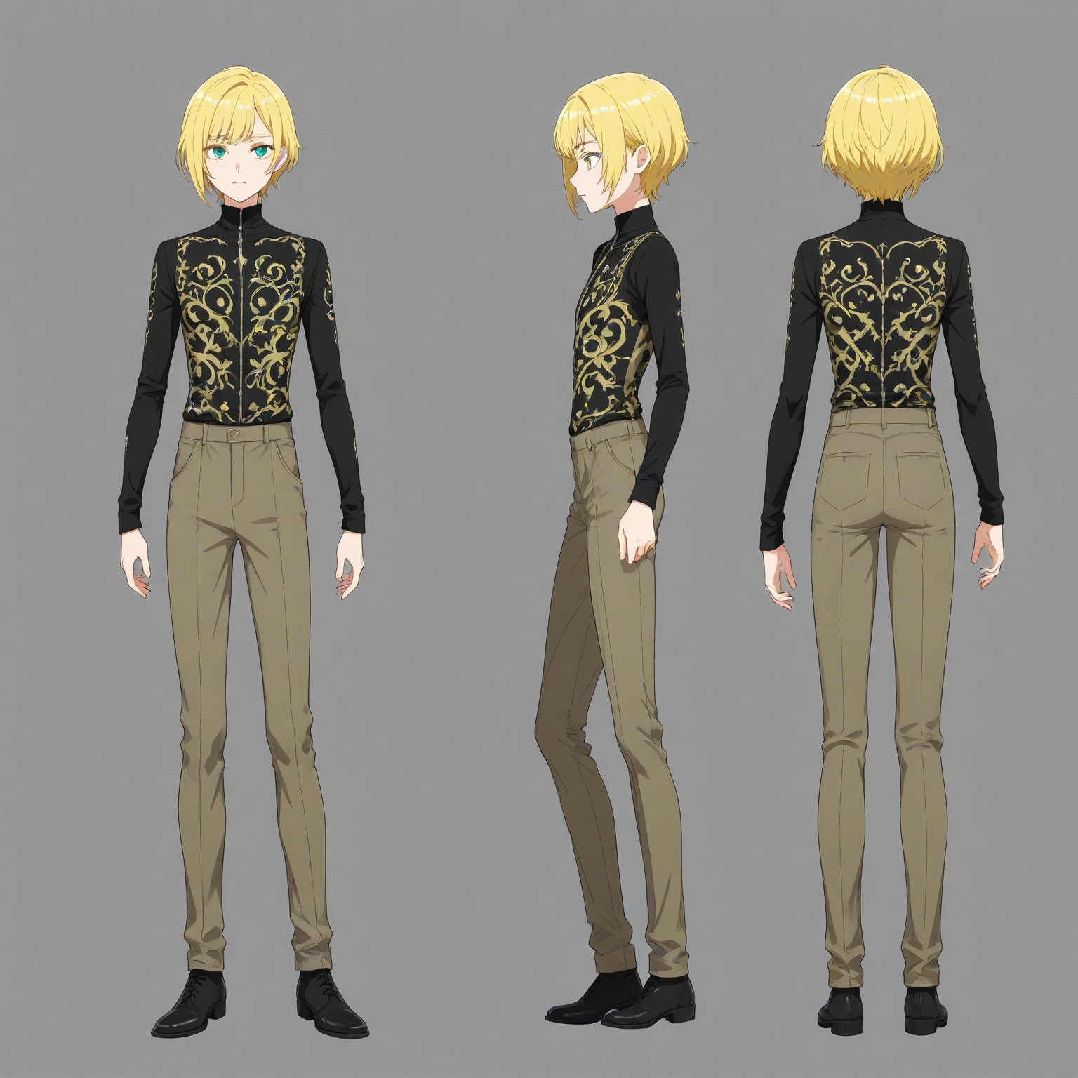 1970-1979 fashion,  turnaround,  simple background by 幽鬼処刑人２年目 on Tensor.Art