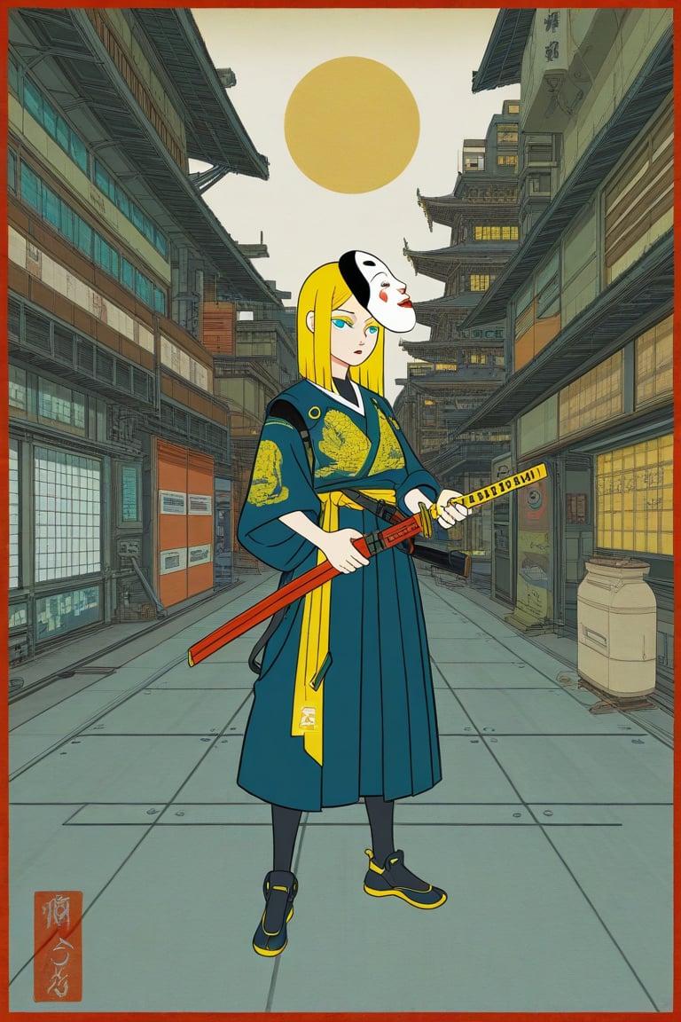 Ukiyo-e,  Cyberpunk,  East asian architecture by 幽鬼処刑人２年目 on Tensor.Art