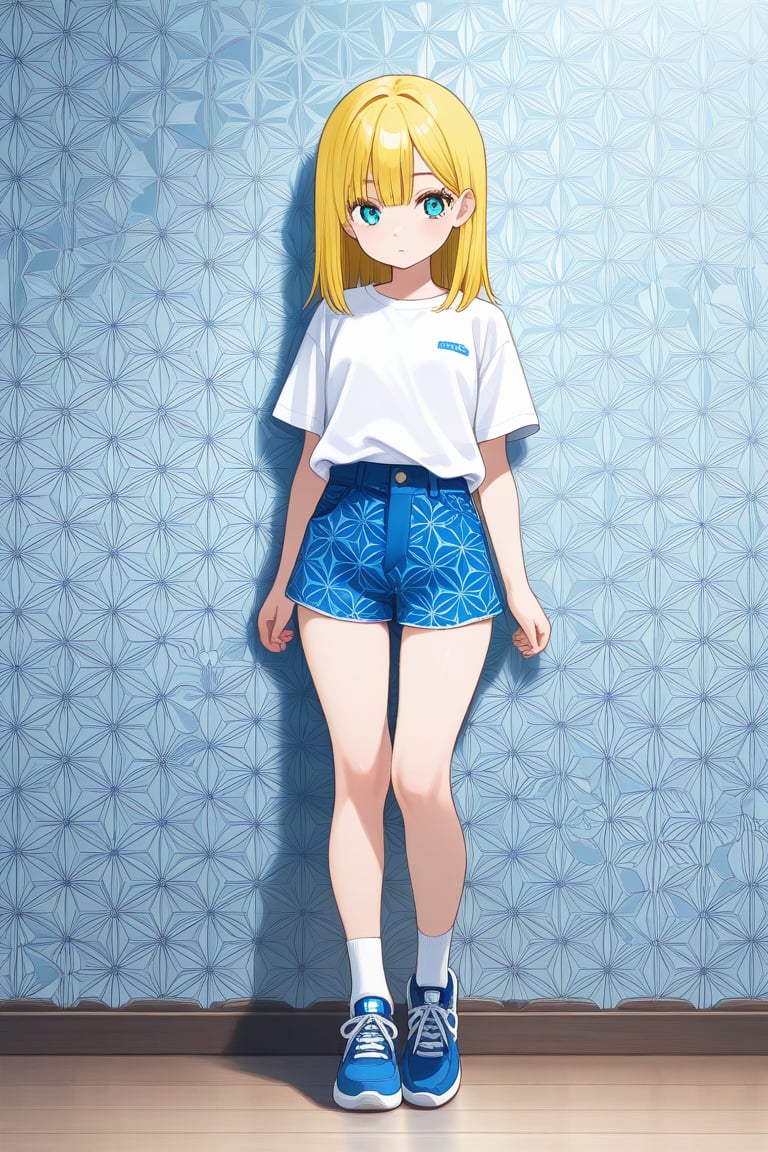 Asa no ha \(pattern\),  1girl,  medium hair by 幽鬼処刑人２年目 on Tensor.Art