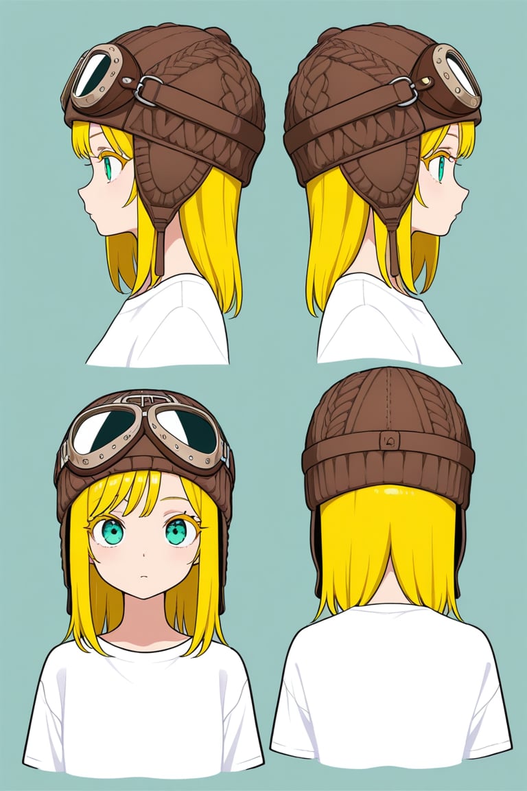 Knit aviator cap,  portrait,  reference sheet by 幽鬼処刑人２年目 on Tensor.Art