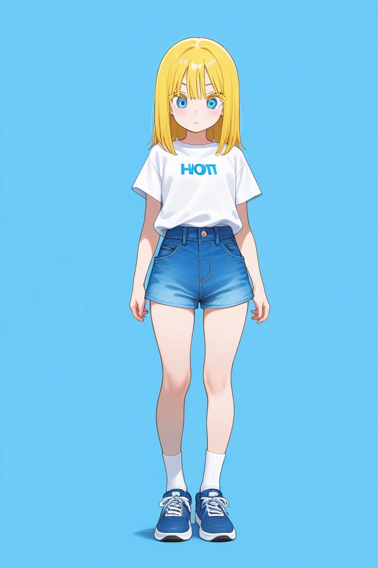 Blue background,  1girl,  medium hair by 幽鬼処刑人２年目 on Tensor.Art
