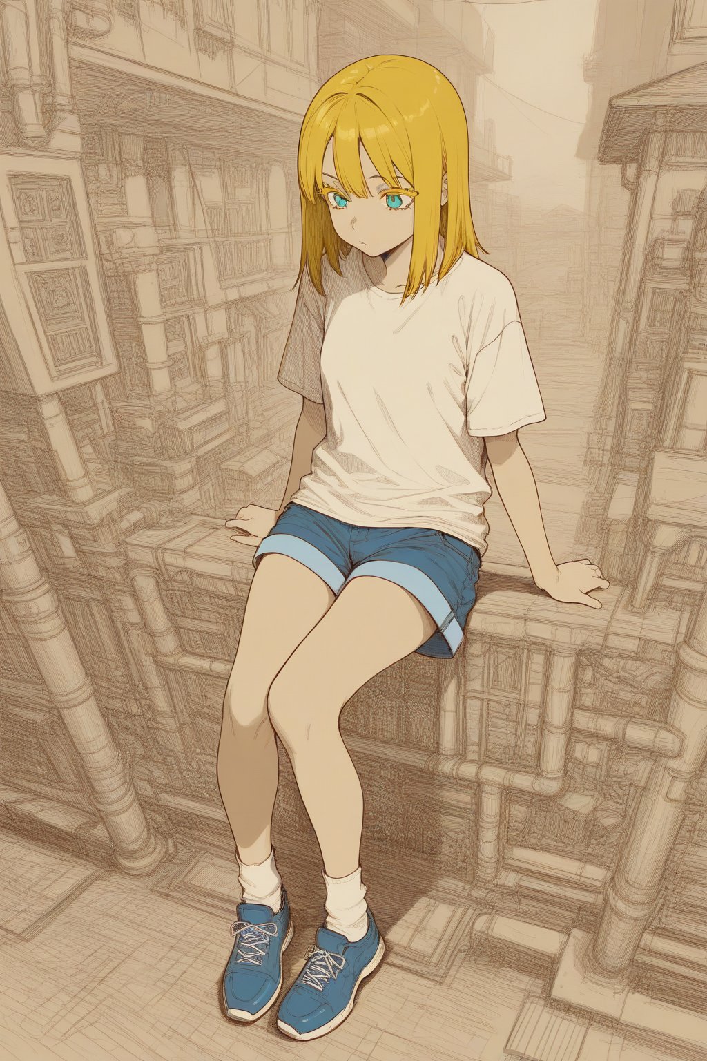 (Sepia,  Limited palette,  Hatching by 幽鬼処刑人２年目 on Tensor.Art